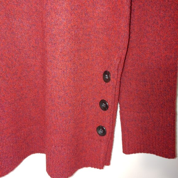 Pendelton 100% Lambs Wool Crew Neck Knit Sweater Size L Petite Marled Dark Red - Picture 3 of 6